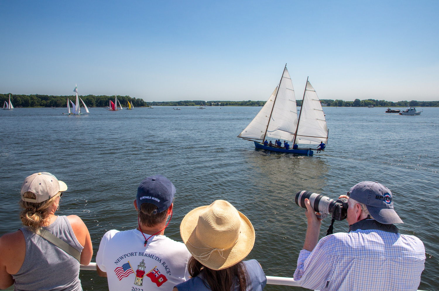 A scene from a Log Canoe Spectator Cruise aboard PATRIOT.