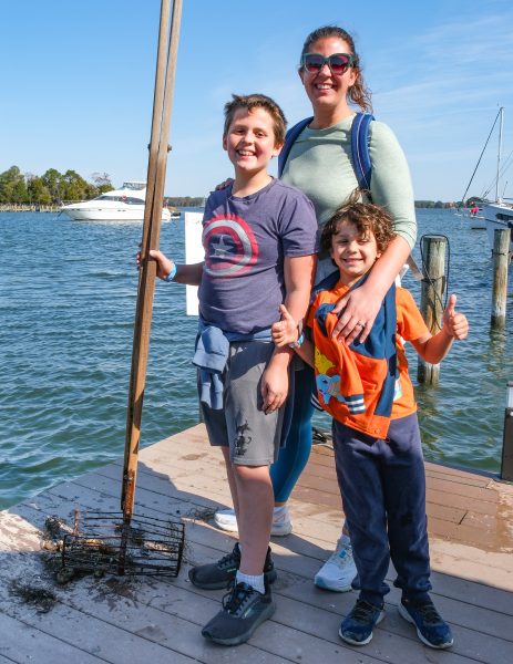 Try your hand at tonging for oysters at Waterman's Wharf! (Photo by George Sass)
