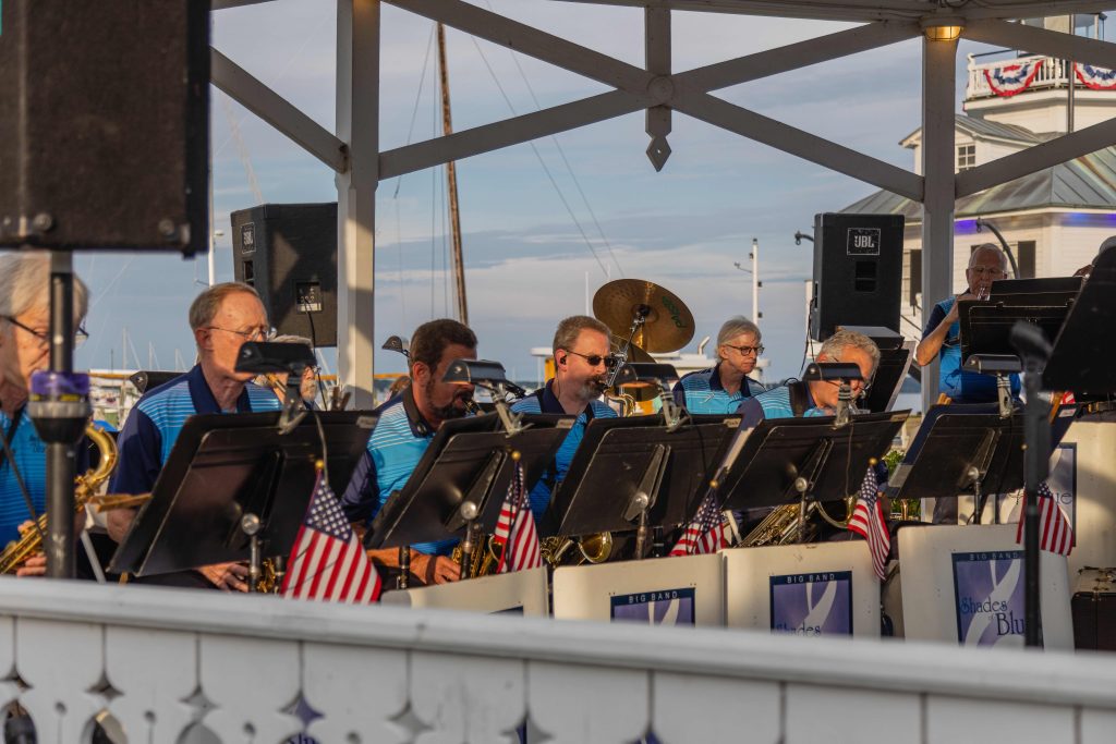 The Shades of Blue Orchestra brings its signature sound to the Tolchester Beach Bandstand on Big Band Night at CBMM.
