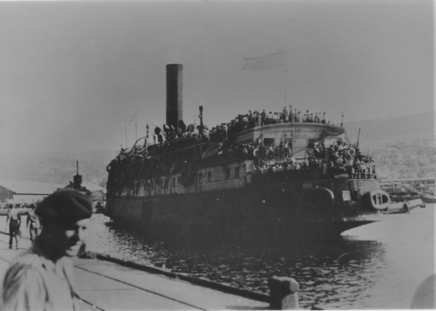 CBMM and Temple B’nai Israel are partnering on an Oct. 11 Speaker Event to share the story of a Chesapeake packet steamship with a symbolic role in the formation of Israel 75 years ago. British Admiralty photo, 1947, Collection of the Chesapeake Bay Maritime Museum.
